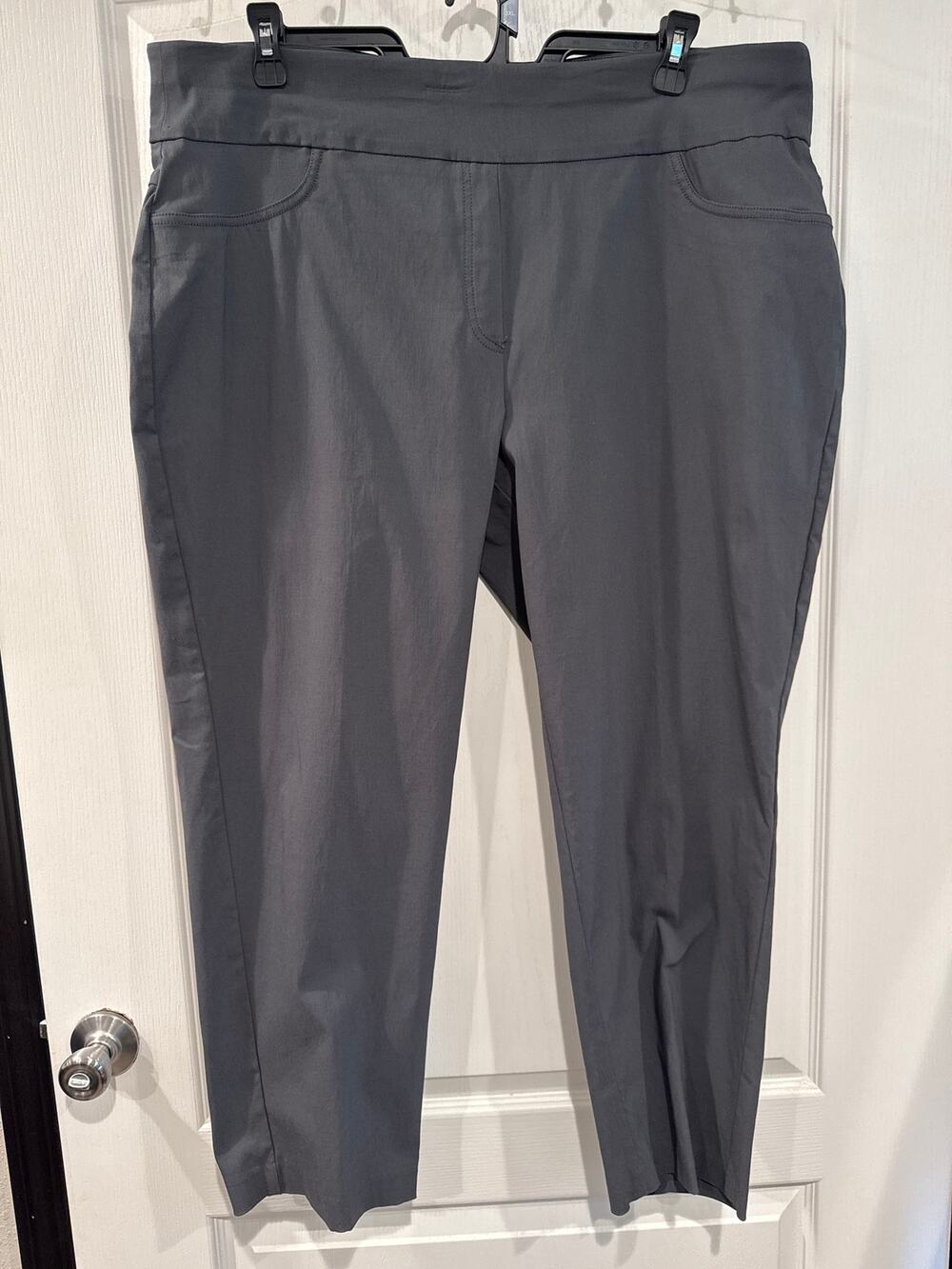 Ruby Rd Women’s 22W Ankle Pants Slate Gray Pull On Slimming NWT $42 Plus Size